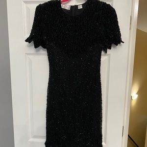 80’sLaurence Kazar   Beaded Formal Dress - M